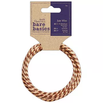 Шпагат джутовый на проволоке, цвета натуральный и коричневый (DoCrafts)