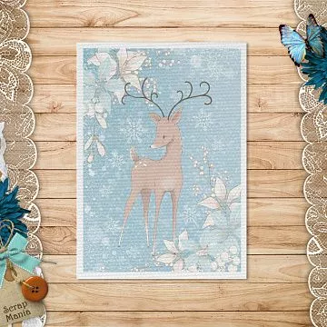 Тканевая карточка "Новогодняя Ванилька. Олененок Ириска" (ScrapMania)