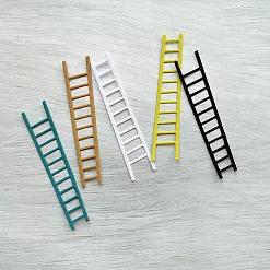 Набор вырубок "Лесенки", цвет белый, желтый, крафт, черный