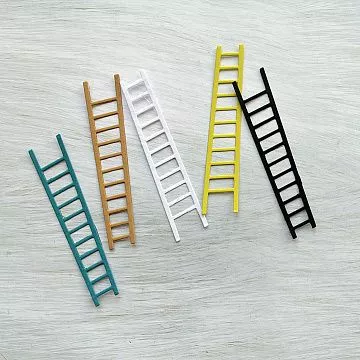 Набор вырубок "Лесенки", цвет белый, желтый, крафт, черный