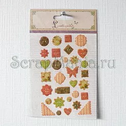 Набор наклеек "Пуговички", оранжевые (Lantiquite)