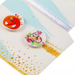 Набор деревянных пуговиц "Зайки и лисички" (АртУзор)