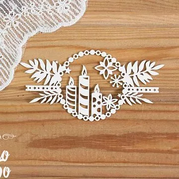 Чипборд "Новогодний орнамент со свечами 2" (Просто небо)