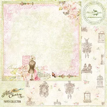 Бумага "Attic charm. Attire" (Blue Fern)