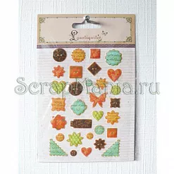 Набор наклеек "Пуговички", оранжево-бирюзовые (Lantiquite)