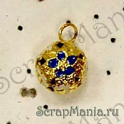 Бубенчик резной, красный, 1 шт (Gamma)