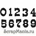 Набор силиконовых штампов "Состаренные цифры" (Скрапклуб)