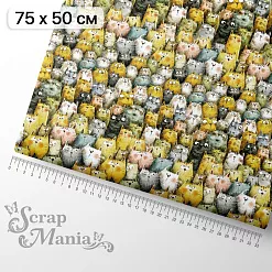 Отрез ткани 75х50 см "СуперБабушка. Котики" (ScrapMania)