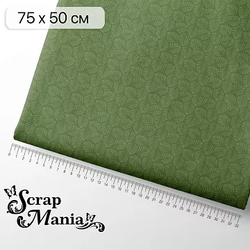 Отрез ткани 75х50 см "На лесной опушке. Зеленый лист" (ScrapMania)
