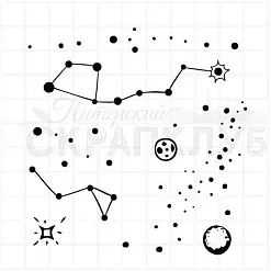 Штамп "Созвездия", 4х7,8 см (Скрапклуб) Штамп "Созвездия", 4х7,8 см (Скрапклуб)