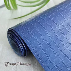 Отрез экокожи 30х69 см "Переплетный. Крокодил. Синий" (Pty Китай) Отрез экокожи 30х69 см "Переплетный. Крокодил. Синий" (Pty Китай)
