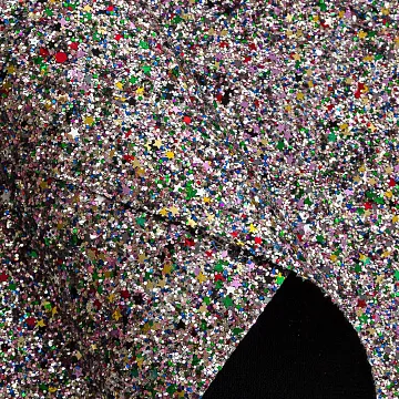 Отрез экокожи А4 "Блестки и звездочки. Мультиколор темный"