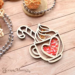 Шейкер "Волшебный снегопад. Чашечка с сердечком. Мини", 6х7,3 см (ScrapMania)