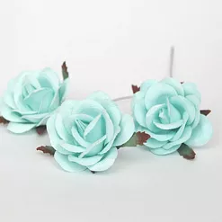 Цветок розы коттеджной "Средний. Бирюзовый", 4 см, 1 шт (Craft)