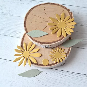 Набор вырубок "Хризантема с листьями", цвет золото (ScrapMania)