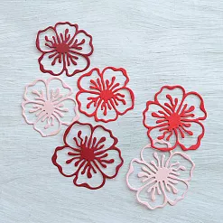 Набор вырубок "Цветок шиповника", цвет красный микс