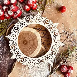 Чипборд "Рамка. Танец снежинок", 9,3х9,3 см (WoodHome)