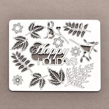 Набор украшений из чипборда "Happy holidays" (Fabrika212)