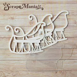 Чипборд "Снеговички. Шейкер. Сани маленькие" (ScrapMania)