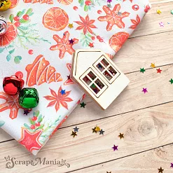 Чипборд "Имбирное Рождество. Шейкер. Дом с двумя окнами. Мини" (ScrapMania)