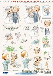 Аппликация бумажная вырубная "Свадьба", А4