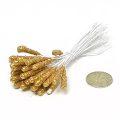 Набор тычинок "Палочки в блестках. Золотые", 40 шт (Magic Hobby)