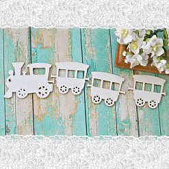 Набор украшений из чипборда "Паровозик" (ScrapКрым)