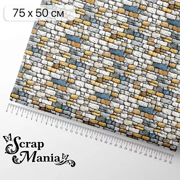Отрез ткани 75х50 см "Лукоморье. Каменная стена" (ScrapMania)