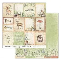 Бумага 30х30 см "Лесные зарисовки 09" (Ромалетта)