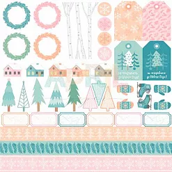 Набор бумаги 30х30 см "Снежная нежная", 13 листов (April Paper)