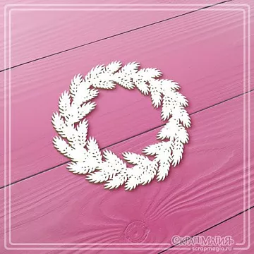 Чипборд "Новогодняя рамка из еловых веточек", 5,6х5,6 см (СкрапМагия)