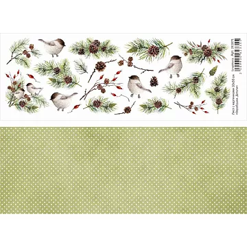 Лист с картинками 10х30 см "Воробушки. Детали" (ScrapMania)