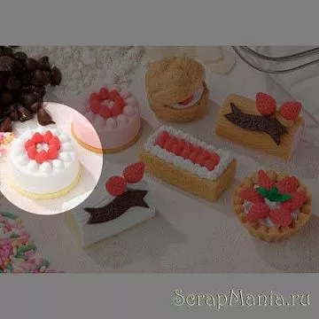 Ластик "Белый круглый торт" (Iwako)