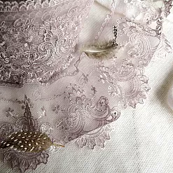 Кружево со стразами "Blumarine. Сиреневое", ширина 13,5 см, длина 1 м (Pty Турция)