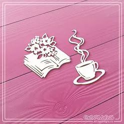 Чипборд "За чашечкой кофе", 3,5х6 см (СкрапМагия)