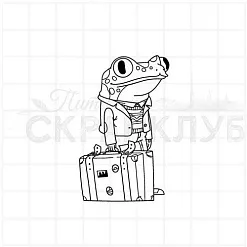 Штамп "Лягушка командировочный", 3,3х5,4 см (Скрапклуб) Штамп "Лягушка командировочный", 3,3х5,4 см (Скрапклуб)