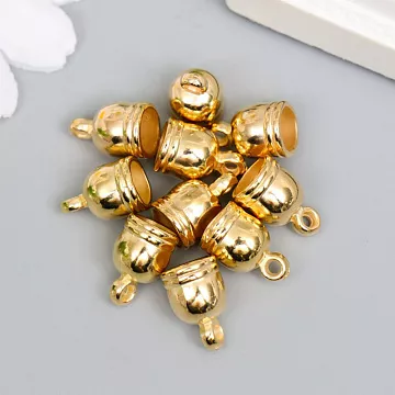 Набор колпачков для кисточек "Золотые", диаметр 8 мм