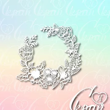 Чипборд "Веночек цветочный 3" (LeoMammy)