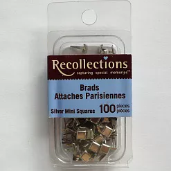 Набор мини-брадсов "Квадратики, серебряные" (Recollections)