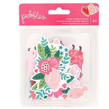 Набор вырубок из бумаги "Loves me", 40 шт (Pebbles)