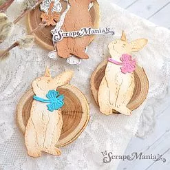 Нож "Пасха. Зайчик с пышным бантом", 3,8х6,8 см (ScrapMania) Нож "Пасха. Зайчик с пышным бантом", 3,8х6,8 см (ScrapMania)
