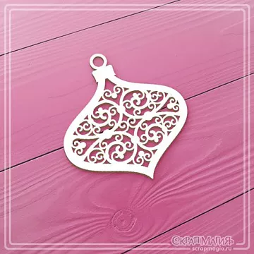 Украшение из чипборда "Елочная игрушка с узором" (СкрапМагия)