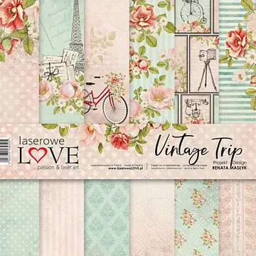 Набор бумаги 30х30 см "Vintage Trip", 6 листов (Laserowe LOVE) Набор бумаги 30х30 см "Vintage Trip", 6 листов (Laserowe LOVE)
