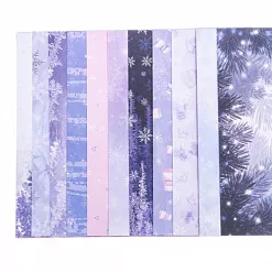 Набор бумаги 20х20 см с наклейками "Снежная сказка", 12 листов (АртУзор)