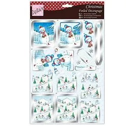 Аппликация бумажная вырубная А4 "Снеговик и друзья" (DoCrafts)