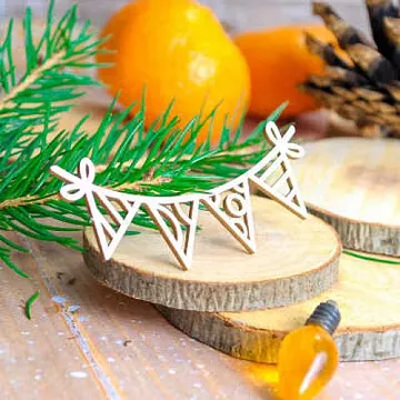 Украшение из чипборда "Гирлянда. Флажки" (WoodHome)