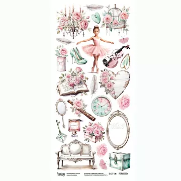 Тканевый лист 13х27 см "Симфония нежности 3. Для вырезания" (Fantasy)