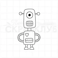 Штамп "Робот 2", 3,5х6,5 см (Скрапклуб)