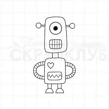 Штамп "Робот 2", 3,5х6,5 см (Скрапклуб)