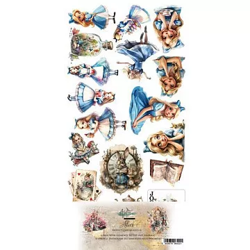Набор бумаги 15х30 см "Alice. Для вырезания", 6 листов (Alchemy of Art) Набор бумаги 15х30 см "Alice. Для вырезания", 6 листов (Alchemy of Art)